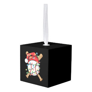 Kerstman sportieve kerstbalspeler kubus ornament