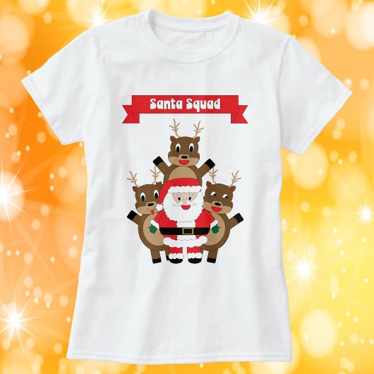 Kerstman Squad Rendier Grappig T-shirt