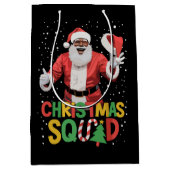 Kerstman Squad Zwart Afrikaans Amerikaans Medium Cadeauzakje (Voorkant)