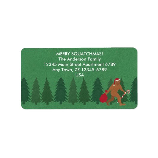 Kerstman Squatch Kerstmis Bigfoot Sasquatch Grappi Etiket (Voorkant)