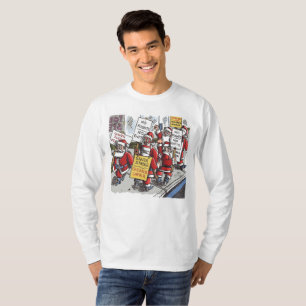 Kerstman staking mannen witte lange mouw shirt
