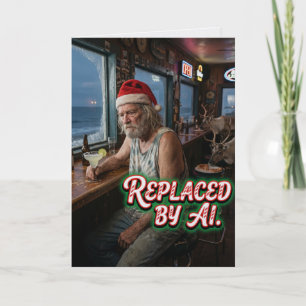 Kerstman stopt ermee door AI vervanging Grappige K Kaart