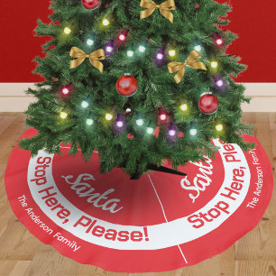 Kerstman Stopt Hier Festieve Rode Persoonlijke Kerstboom Rok