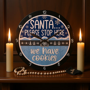Kerstman Stopt Hier Koekjes Grote Klok