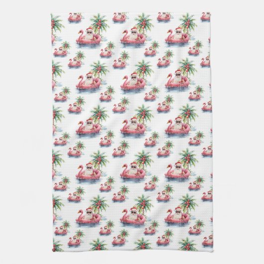 Kerstman Strand Theedoek (Verticaal)