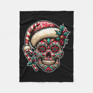 Kerstman Sugar Skull Santa Hoed Dag Van De Fleece Deken