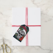 Kerstman Suiker Schedel Cadeaulabel (Met Touw)