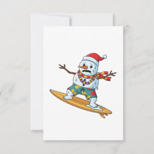 Kerstman Surfer Kerstmis 2026 Grappige Vakantie Sp Notitiekaartje