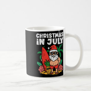 Kerstman Surfer Strand Kerstmis In Juli Grappige Z Koffiemok