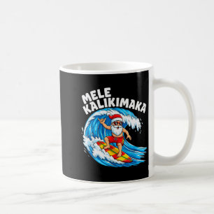 Kerstman surft Mele Kalikimaka Hawaiaanse Kerst Koffiemok