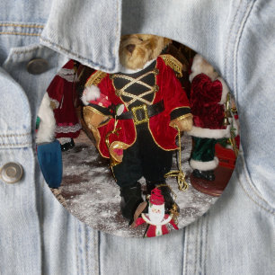 Kerstman teddybeer knuffel Christ Ronde Button 6,0 Cm