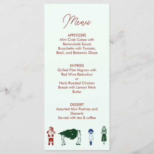 Kerstman Tekening Kerstmis Menu (Voorkant)