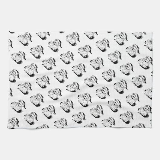  kerstman theedoek (Horizontaal)