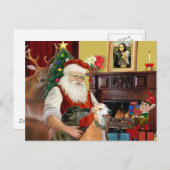 Kerstman Thuis Greyhounds (twee) Feestdagenkaart (Voorkant / Achterkant)