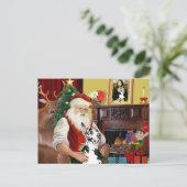 Kerstman thuis - Grote Deen (Harlekijn) Feestdagenkaart (Staand voorkant)