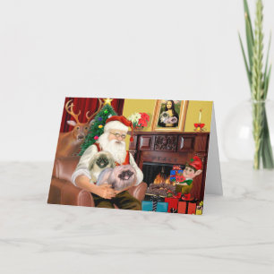 Kerstman thuis - Pekingees (R) - Kerstman Feestdagen Kaart