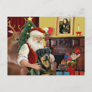 Kerstman thuis - Rottweiler 3 Feestdagenkaart