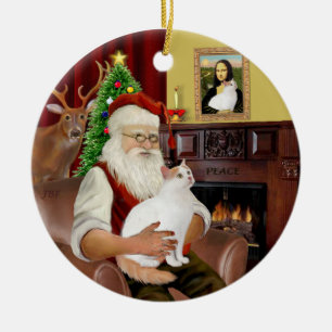 Kerstman thuis - Turkse Van Cat Keramisch Ornament