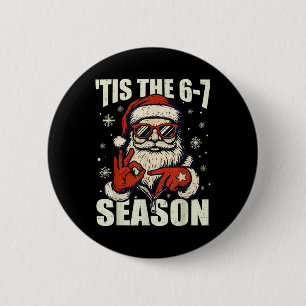 Kerstman Tis Het Seizoen 67 Meme Nummer Zes  Ronde Button 5,7 Cm