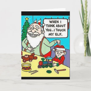 Kerstman "tough van I mijn elf" Wenskaart Feestdagen Kaart