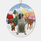 Kerstman Treat - Bull Mastiff Keramisch Ornament (Links)