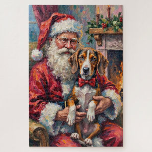 Kerstman Treeing Walker Coonhound Kerst Kunst Legpuzzel