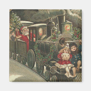 Kerstman Trein Hulst Krans Kinderen Magneet