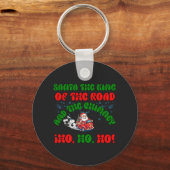 Kerstman Trucker Kerststraat Koning feestelijk Sleutelhanger (Voorkant)