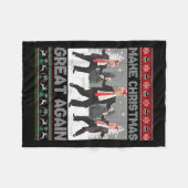 Kerstman Trump Dance Make Christmas Great Again le Fleece Deken (Voorkant (Horizontaal))
