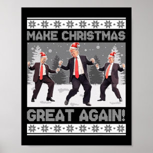 Kerstman Trump Dance Make Christmas Great Again le Poster