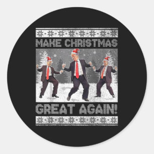 Kerstman Trump Dance Make Christmas Great Again le Ronde Sticker
