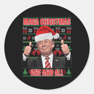Kerstman Trump Kerst Humor Funny Trump Xmas 1 Ronde Sticker