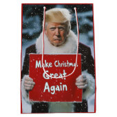 Kerstman Trump: "Maak kerst weer geweldig" Medium Cadeauzakje (Achterkant)