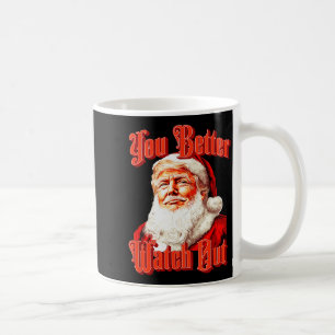 Kerstman Trump Vintage Je Moet Waakzaam Zijn Twee Koffiemok