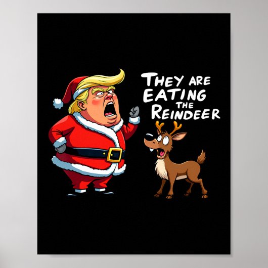 Kerstman Trump, ze eten het rood Poster (Voorkant)