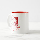 kerstman tweekleurige koffiemok (Voorkant links)