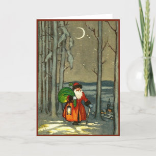 Kerstman uit de oude doos feestdagen kaart