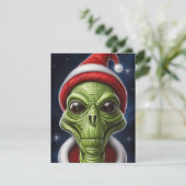 Kerstman uit de Ruimte Feestdagenkaart (Staand voorkant)