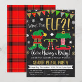 Kerstman Uitnodiging voor feestdagen onthullen (Voorkant / Achterkant)