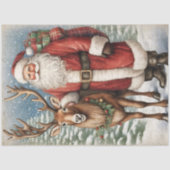 Kerstman Vader Kerst Rendier Decoupage Tissuepapier (Voorkant)