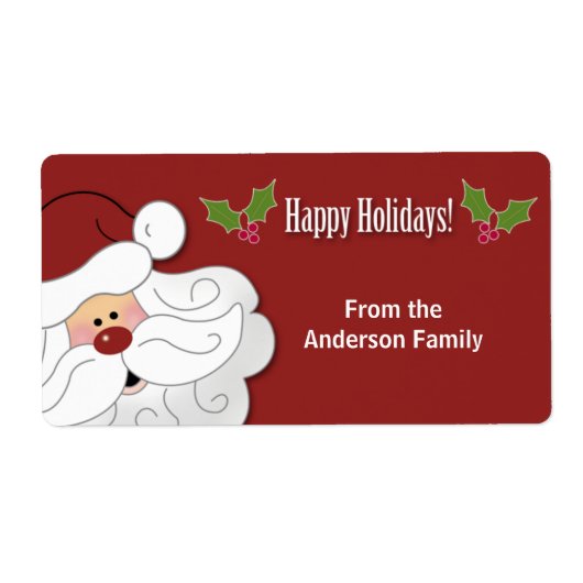 Kerstman Vakantie Bakken / Koekje Sticker (rood) (Voorkant)