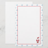Kerstman Vakantie Blauwe Sneeuwvlokken Briefpapier (Voorkant / Achterkant)