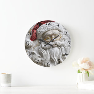 Kerstman vakantiereliefkunst grote klok