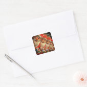 Kerstman van chocolade aangepast script Kerstmis Vierkante Sticker (Envelop)