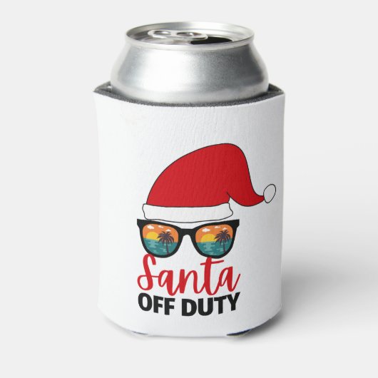 Kerstman van dienst in juli blikjeskoeler (Blikje Achterkant)