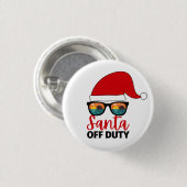 Kerstman van dienst in juli ronde button 3,2 cm (Voorkant /achterkant)