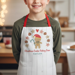 Kerstman van gemberkoek Backen Crew Rustiek Wit Schort