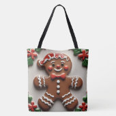 Kerstman van gemberkoek draagtas (Achterkant)