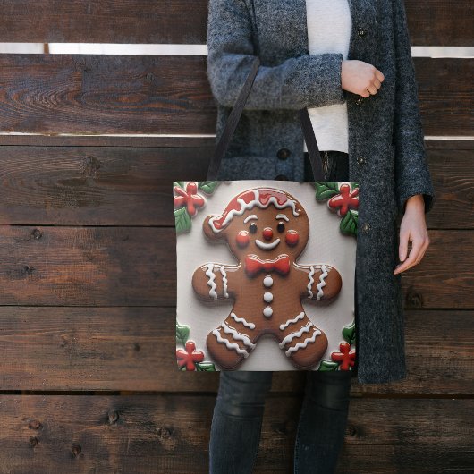 Kerstman van gemberkoek draagtas