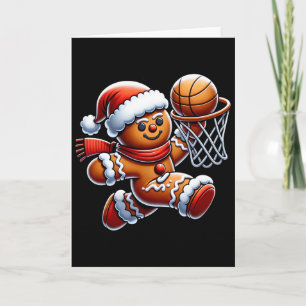 Kerstman van gemberkoek speelt skelet Kerstmis Ker Kaart